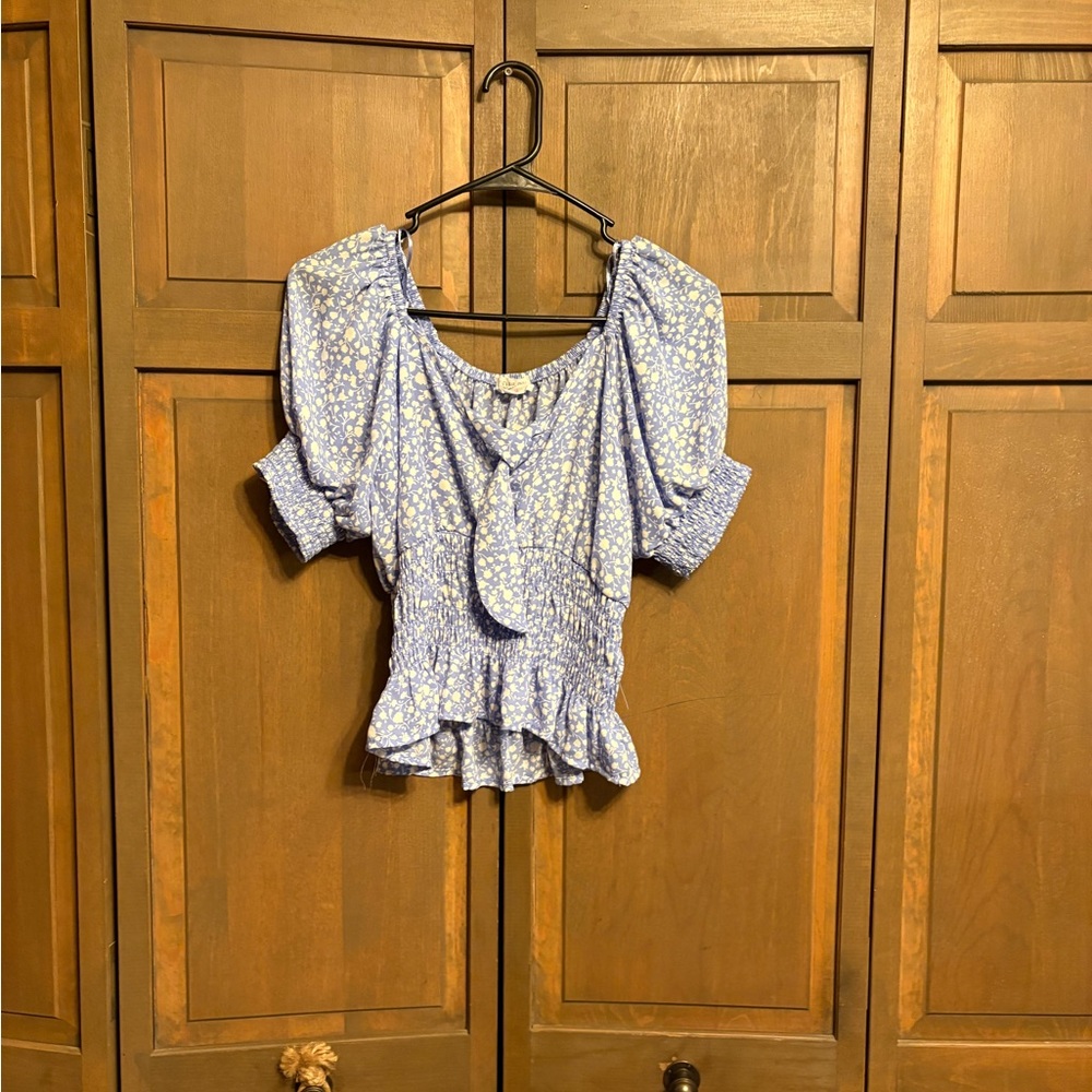 Floral Blue Blouse